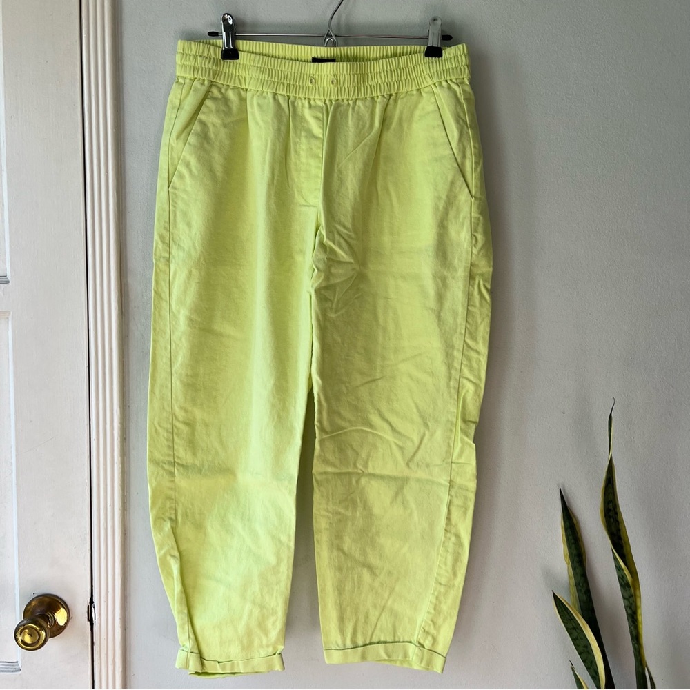 J.Crew• Linen Blend Neon Yellow Pants• Sz 8